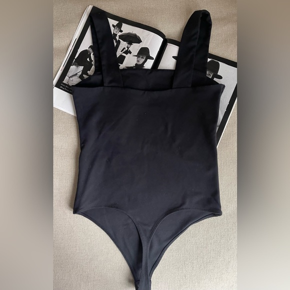 Abercrombie & Fitch Seamless Square Neck Bodysuit In Black Size M - Picture 3 of 10